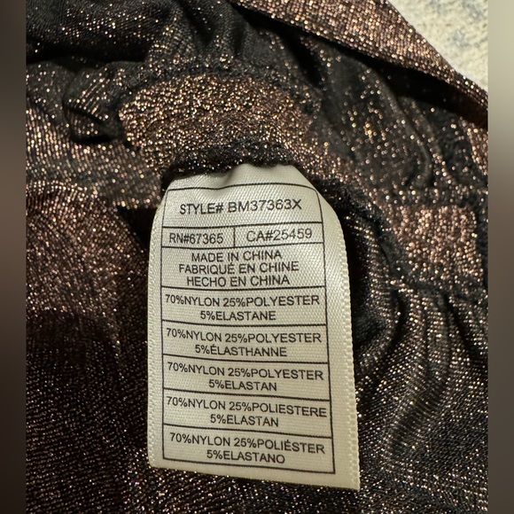 NWOT BB DAKOTA by STEVE MADDEN 2 Piece Metallic Blouse & Rouched Skirt,Rose Gold - Picture 10 of 11